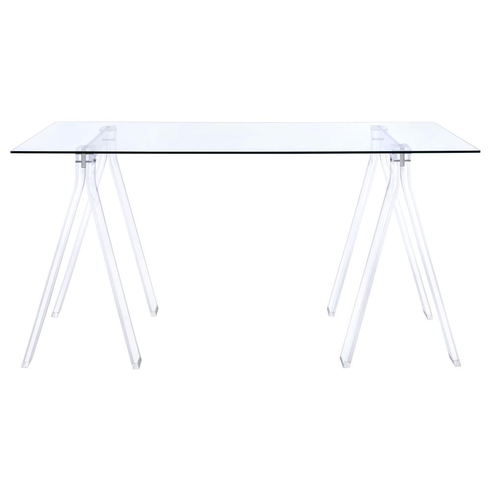 Amaturo Writing Desk With Glass Top Clear