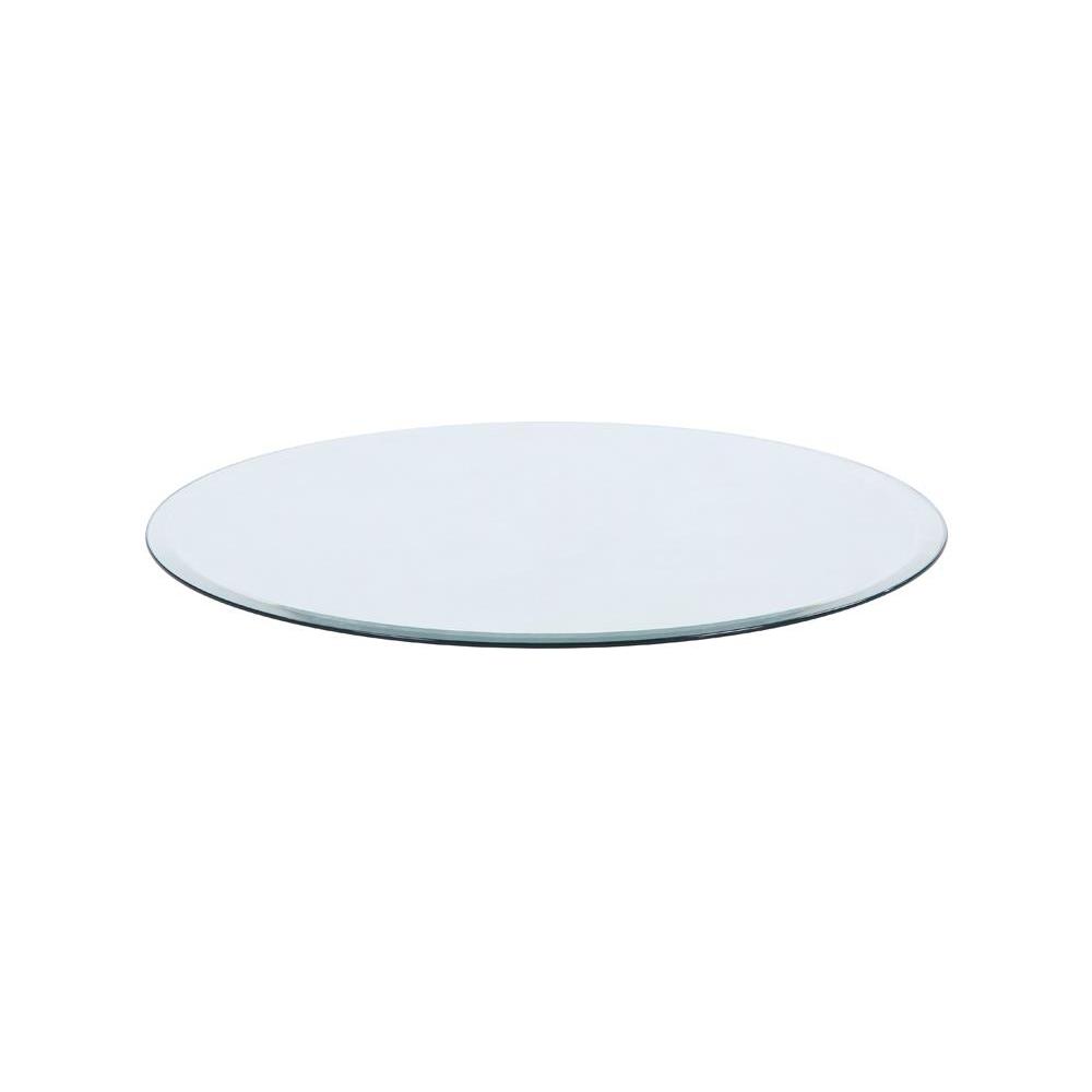 This is the image of 8mm, 1" Bevel, Tempered Clear Glass, 36" Diameter