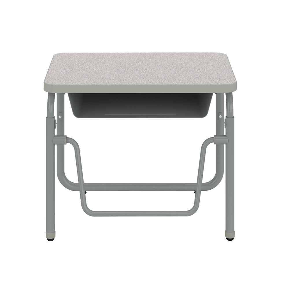 Image of AlphabetterÂź 2.0 Height â Adjustable Student Desk With Book Box And Pendulum Bar 22â-30â - Gray