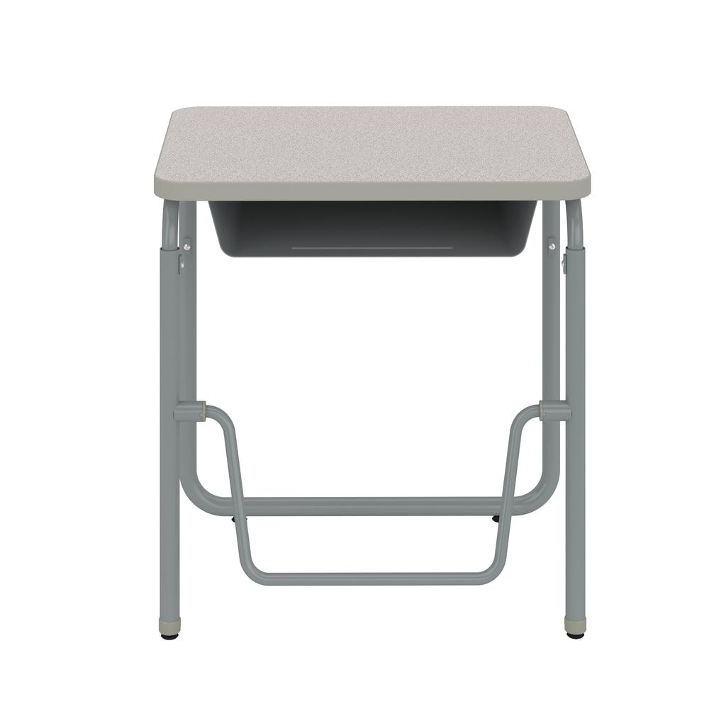 Image of AlphabetterÂź 2.0 Height â Adjustable Student Desk With Book Box And Pendulum Bar 29"-43â - Gray