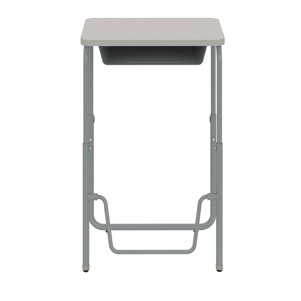 AlphabetterÂź 2.0 Height â Adjustable Student Desk With Book Box And Pendulum Bar 29"-43â - Gray
