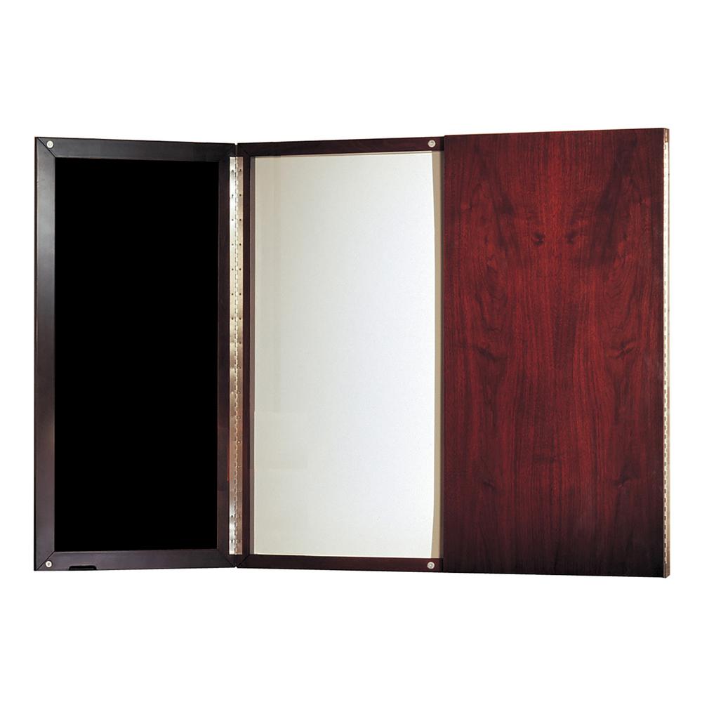 Corsica Veneer Dry Erase Presentation Board, 48 x 48, Mahogany Frame