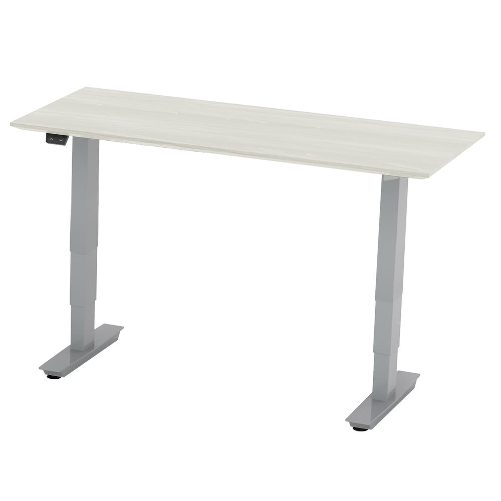 This is the image of Medina™ 48" Non-Handed Straight Bridge with 3-Stage Height-Adjustable Base - Textured Sea Salt