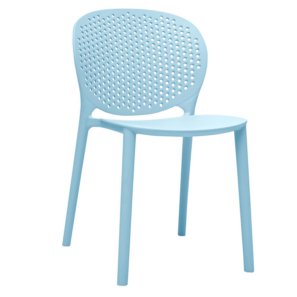 Set of 4 Midcentury Polypropylene Kids Side Chairs - Blue