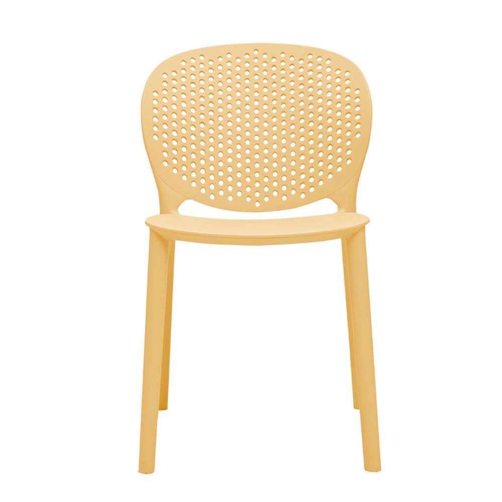 This is the image of Set of 4 Midcentury Polypropylene Kids Side Chairs - Yellow