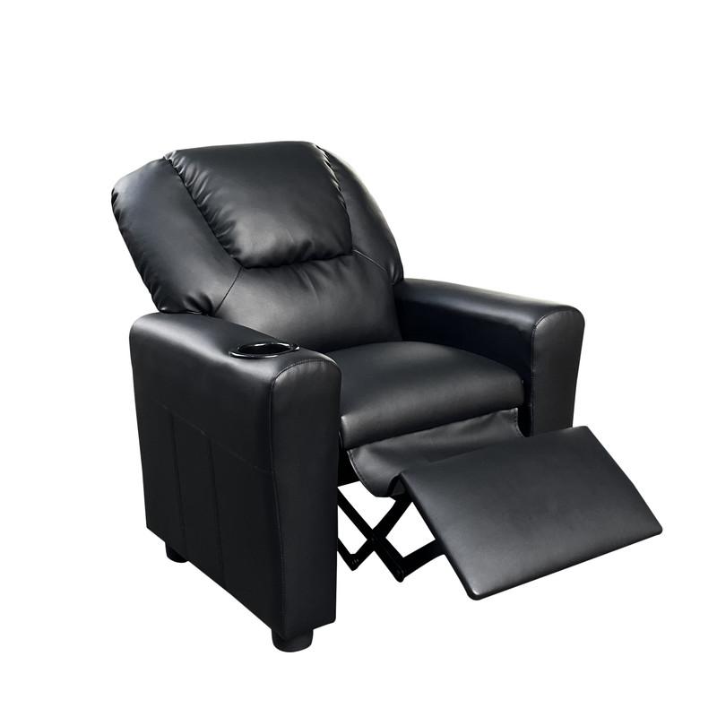Marisa Kids Recliner Chair - Black PU Leather