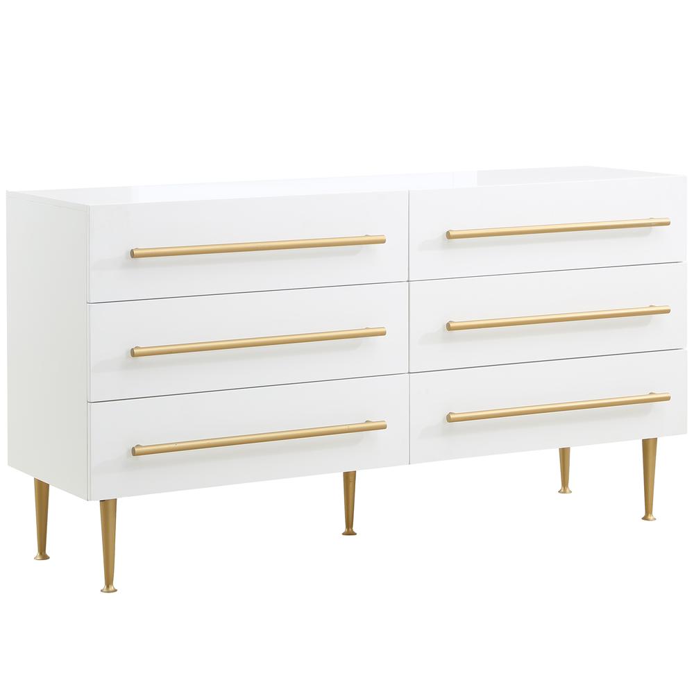 Image of Bellanova White Dresser With Gold Accents