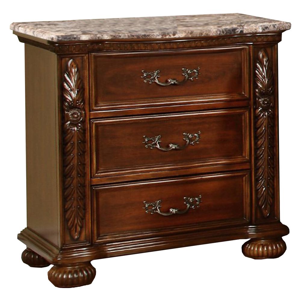 Image of Bessy Traditional Cherry Wood Nightstand