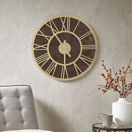 This is the image of Brown/Gold Wall Clock MP95D-0304