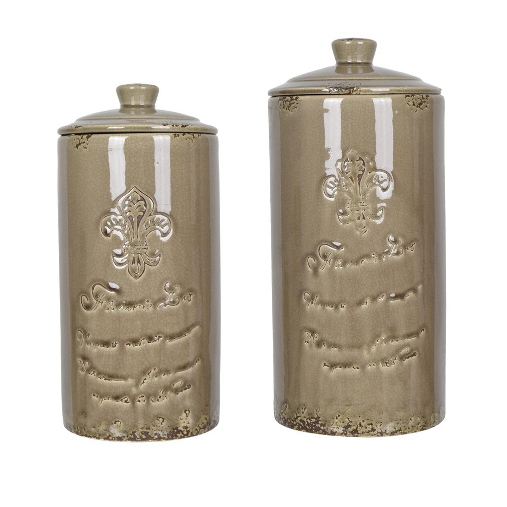 This is the image of 1 Set of 2 Ceramic Urns