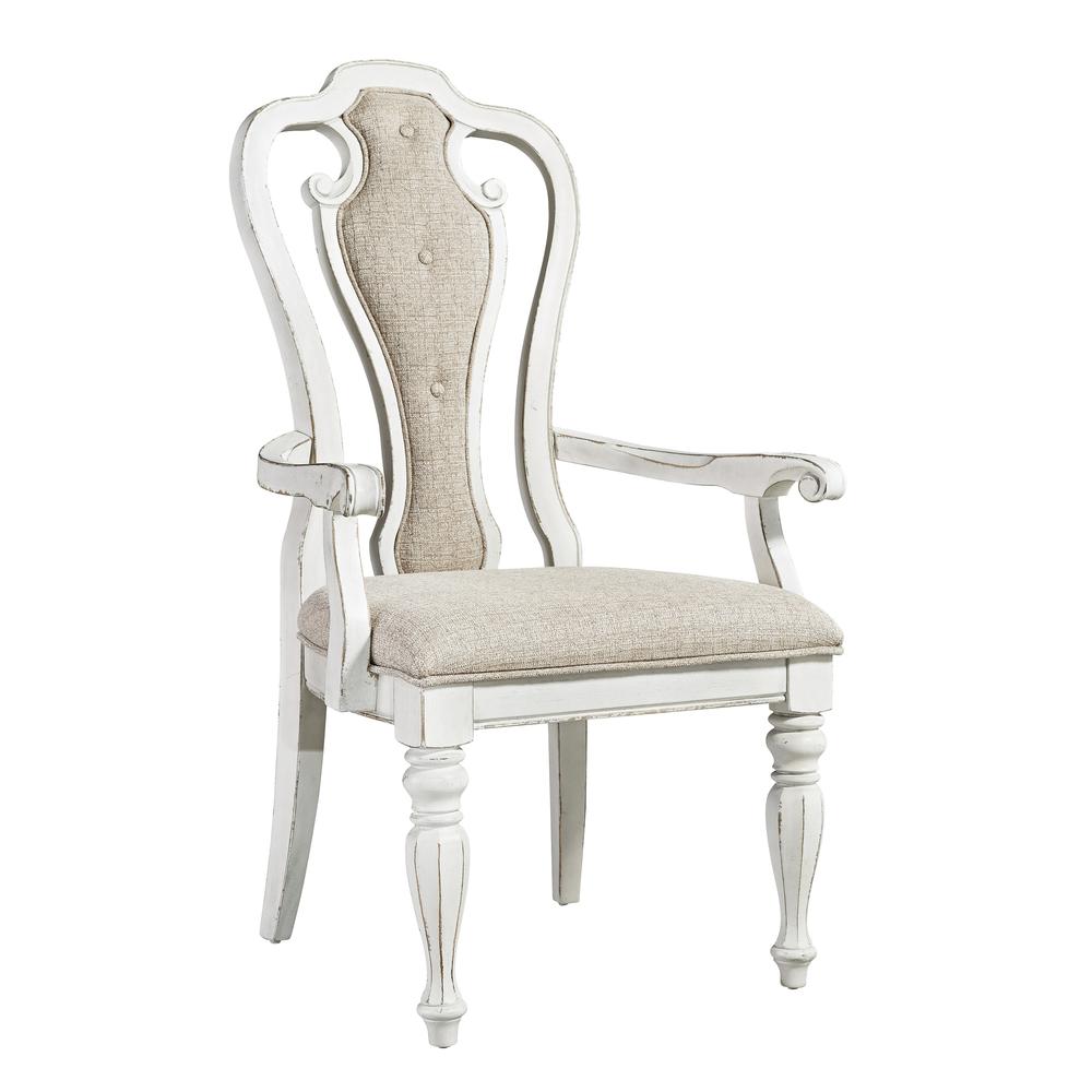 Magnolia Manor Splat Back Upholstered Arm Chair (Rta) (Set Of 2), White