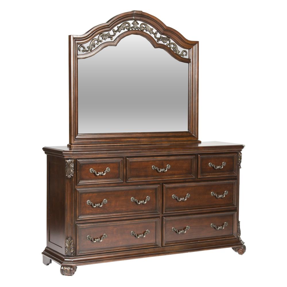 Image of Messina Estates Dresser & Mirror, W68 X D19 X H83, Dark Brown