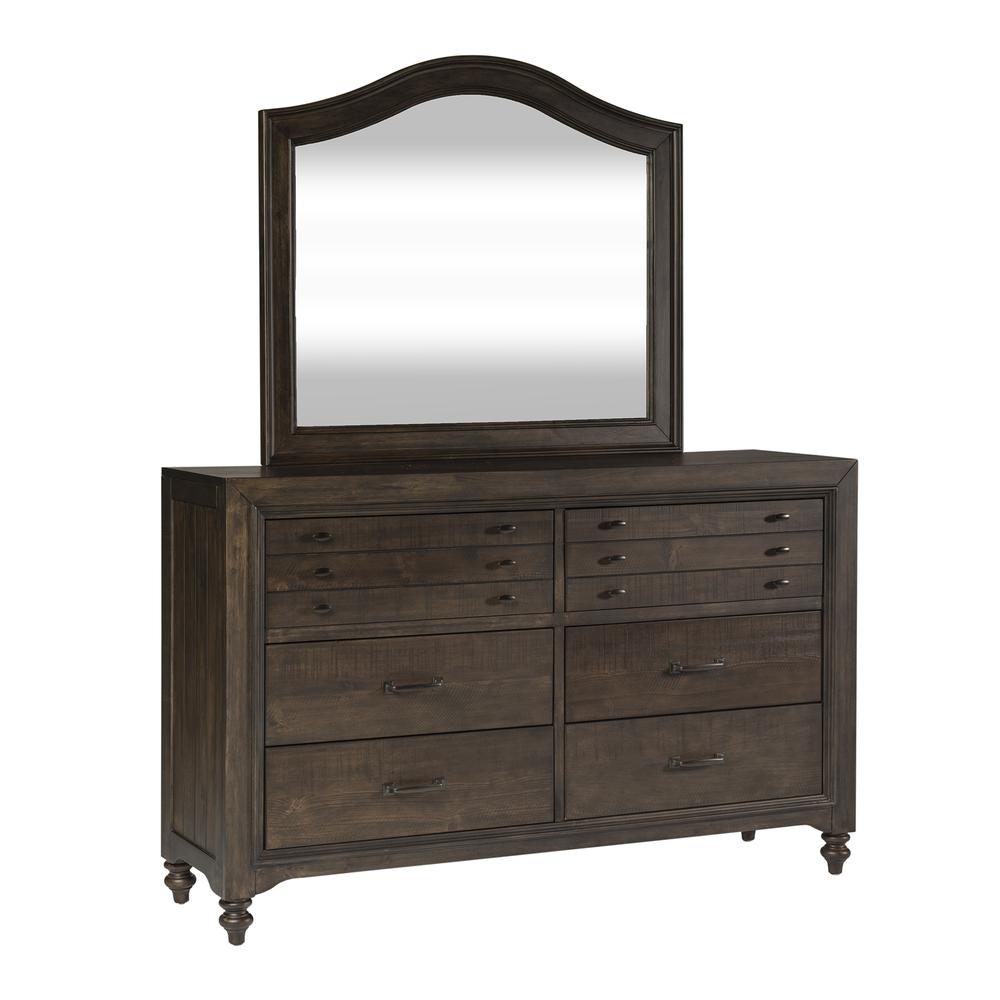Image of Catawba Hills Dresser & Mirror, W64 X D18 X H40, Dark Brown