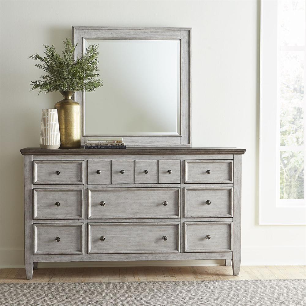 Heartland Dresser & Mirror, Antique White