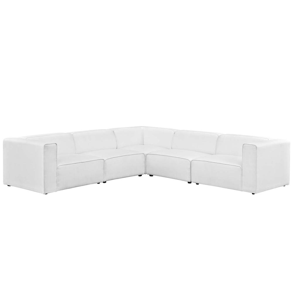 5-Piece-Fabric-Sectional-Sofa-Set - Mingle