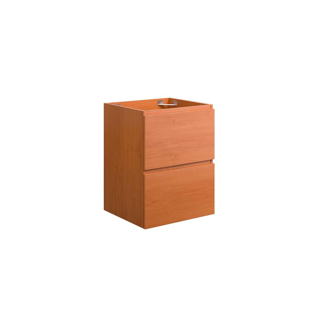 Image of Scenic 18" Wall-Mount Bathroom Vanity Cabinet, Cherry Walnut