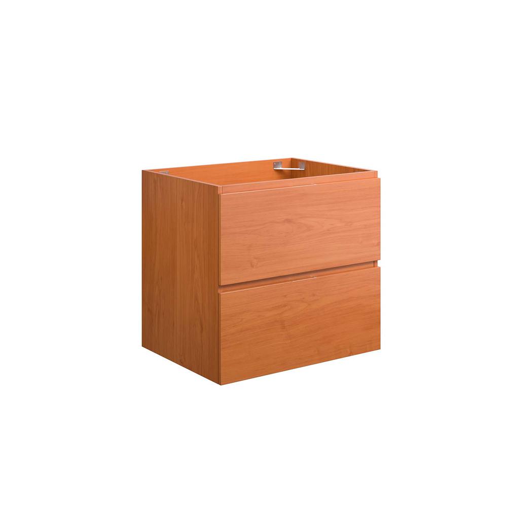 Image of Scenic 24" Wall-Mount Bathroom Vanity Cabinet, Cherry Walnut