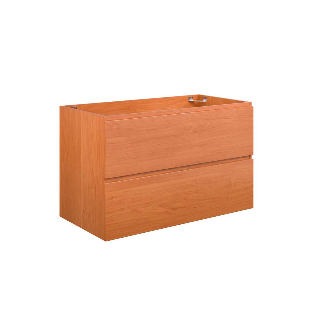 Image of Scenic 36" Wall-Mount Bathroom Vanity Cabinet, Cherry Walnut