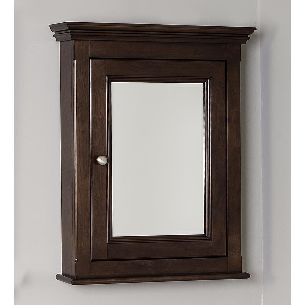 24-In. W 30-In. H Traditional Birch Wood-Veneer Medicine Cabinet In Walnut (Ai-31752)
