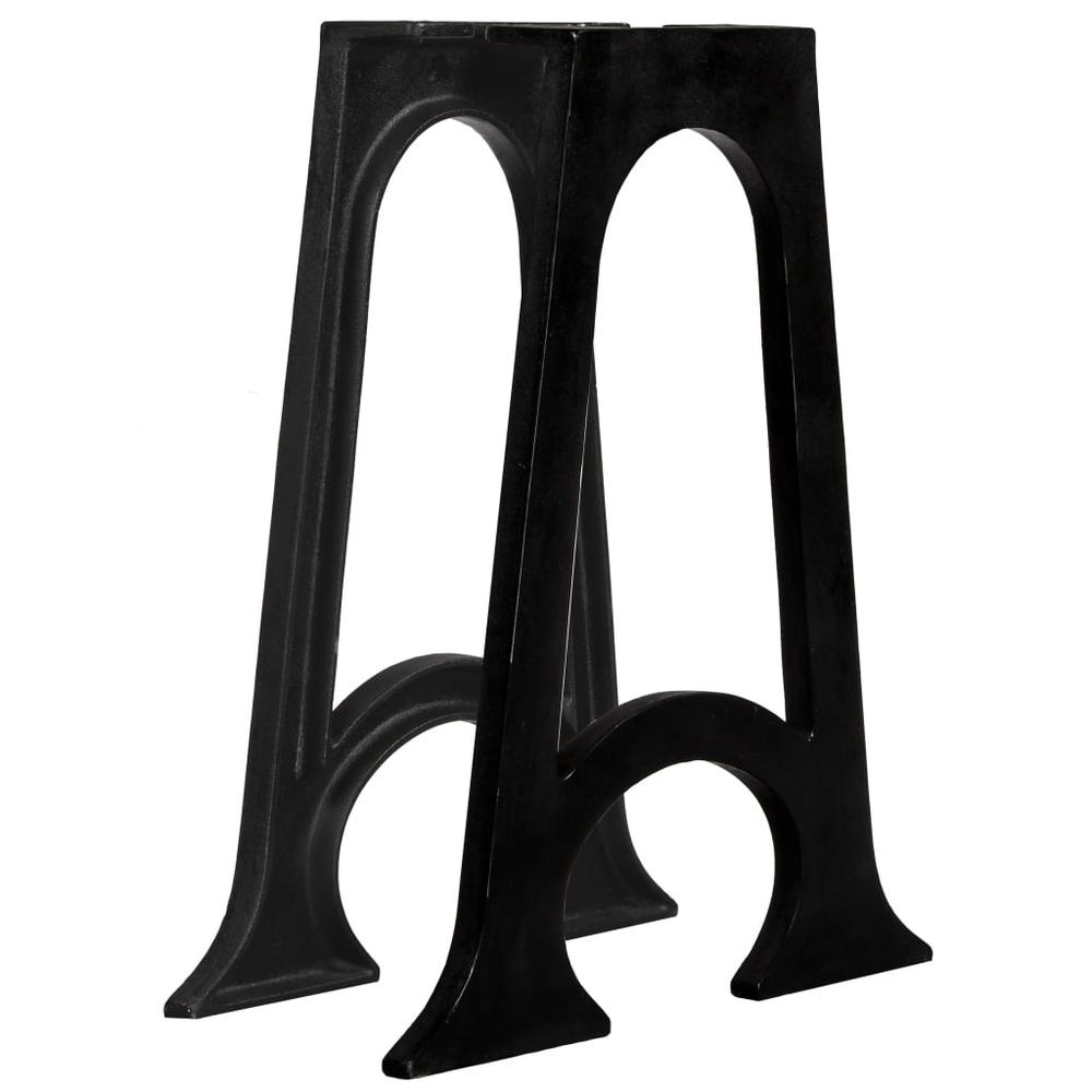 This is the image of vidaXL Dining Table Legs - Set of 2 with Arched Base and A-Frame Design - Cast Iron