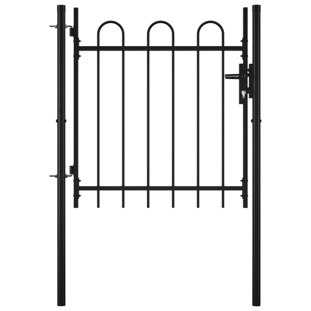 This is the image of vidaXL Single Door Fence Gate with Hoop Top - 39.4" x 29.5"
