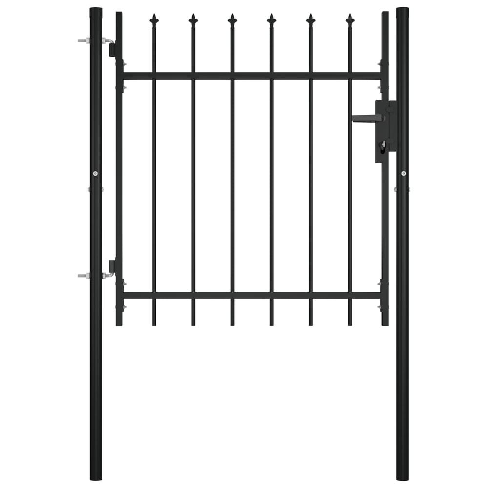 This is the image of vidaXL Door Fence Gate with Spear Top - 39.4" x 29.5"