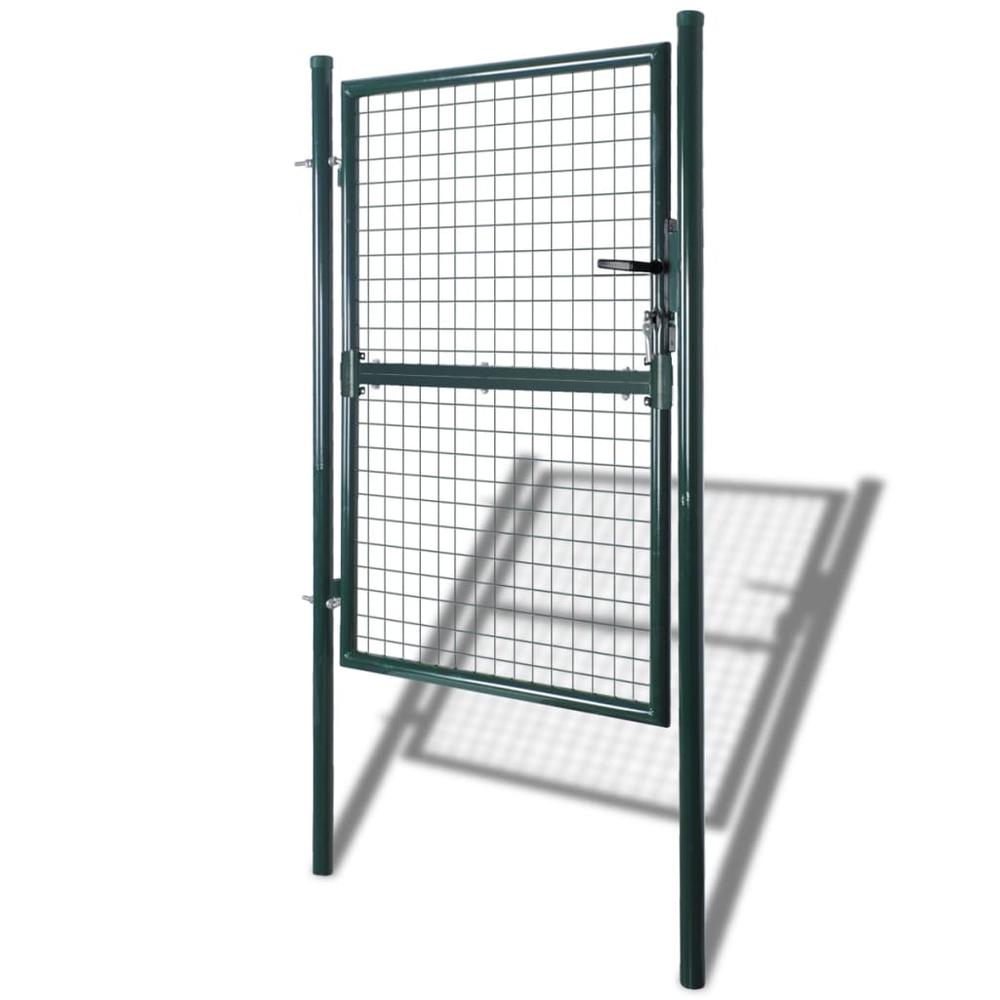 vidaXL Green Steel Fence Gate 39.4"x98.4" - Model 2980