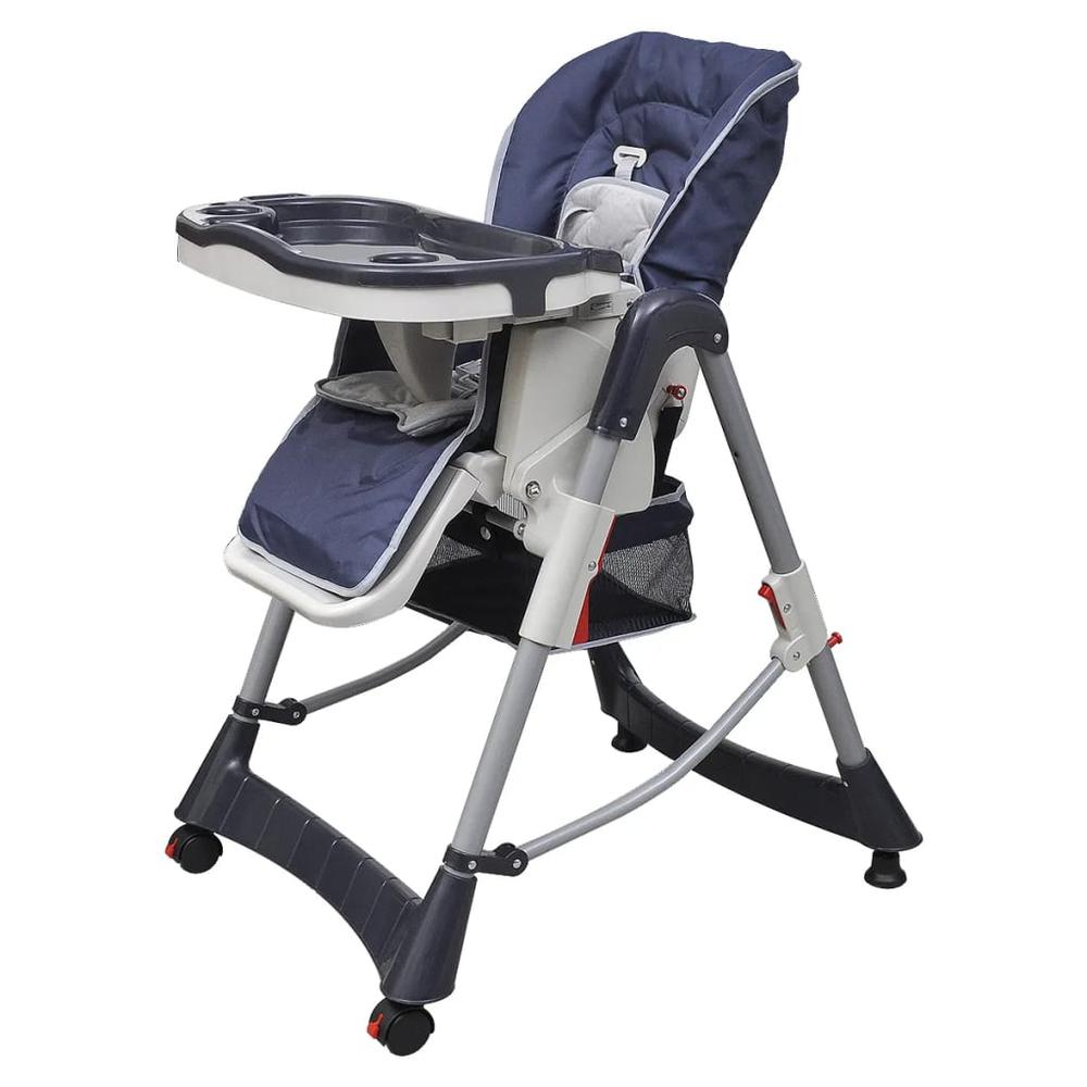 This is the image of Baby High Chair - Deluxe Dark Blue, Height Adjustable (10063)