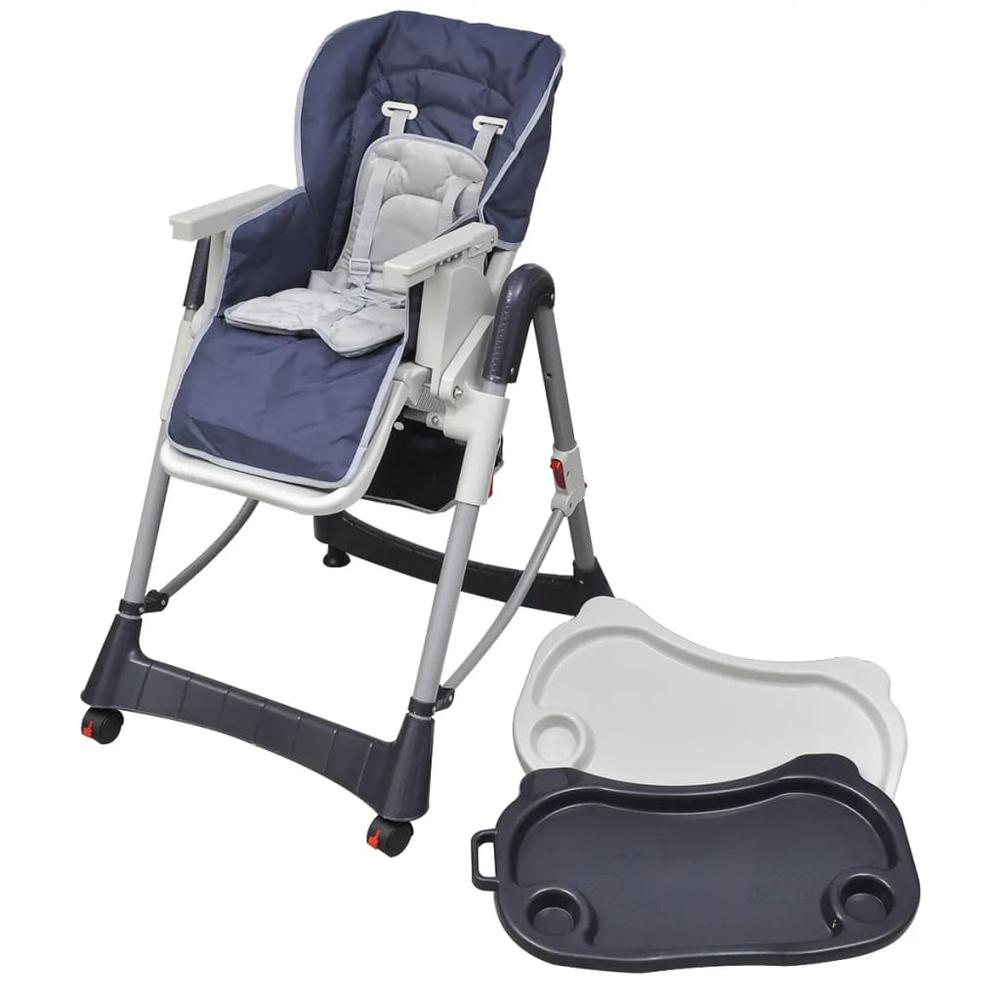 Baby High Chair - Deluxe Dark Blue, Height Adjustable (10063)