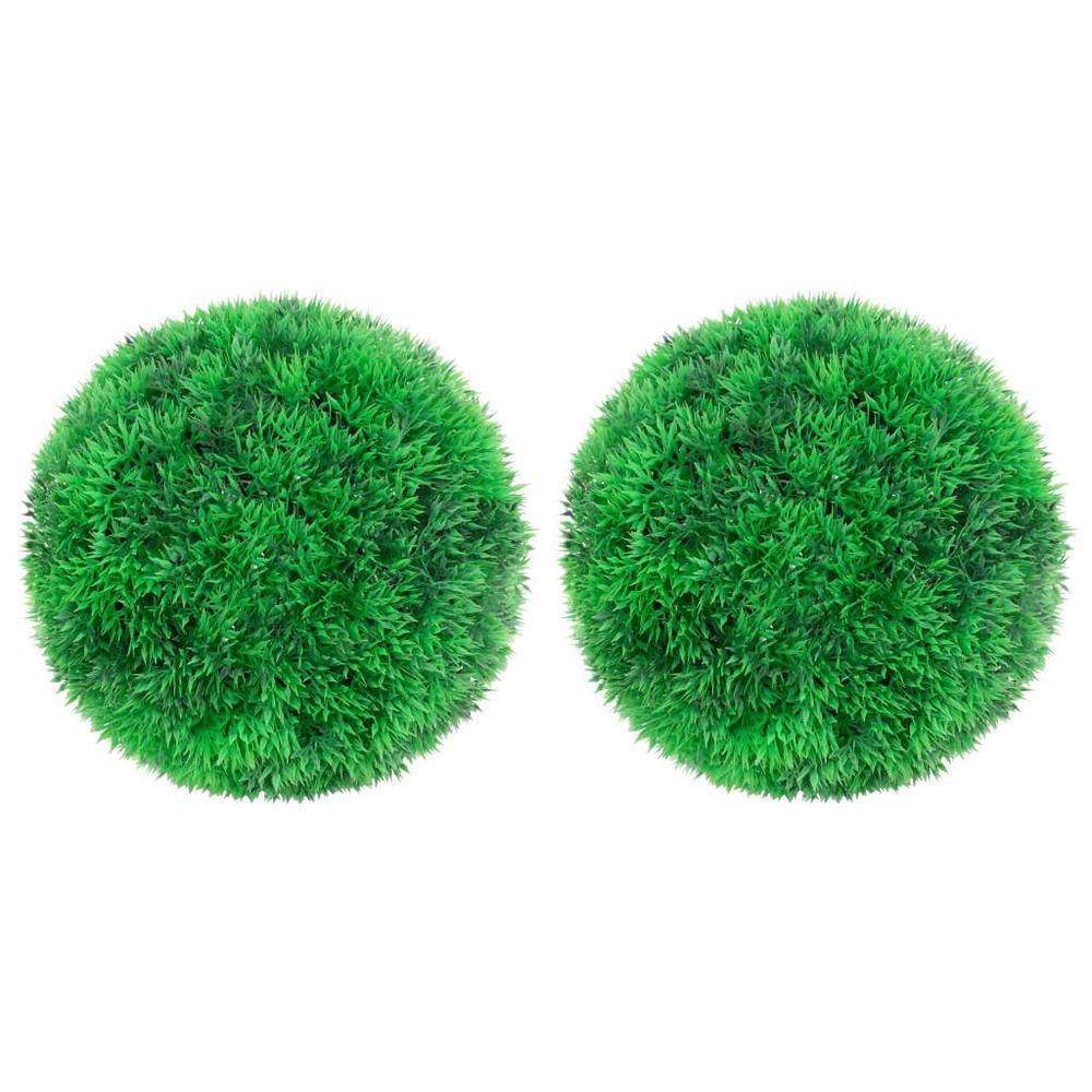 This is the image of vidaXL Artificial Boxwood Balls - Set of 2 - 8.7" - 5478