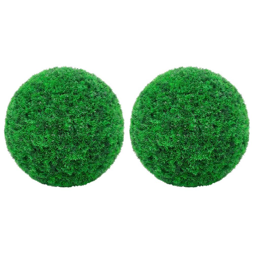 This is the image of vidaXL Artificial Boxwood Balls - Set of 2 - 13.8" - 5480