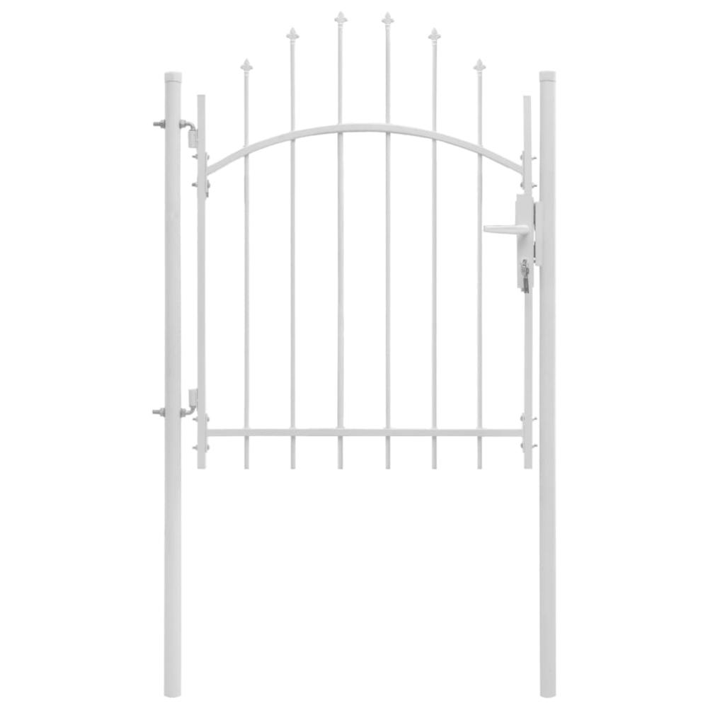 This is the image of vidaXL Garden Gate Steel 39.4"x68.9" White
