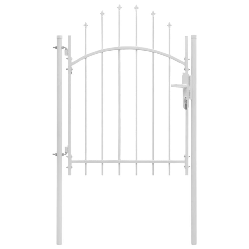 This is the image of vidaXL Garden Gate Steel 39.4"x78.7" White