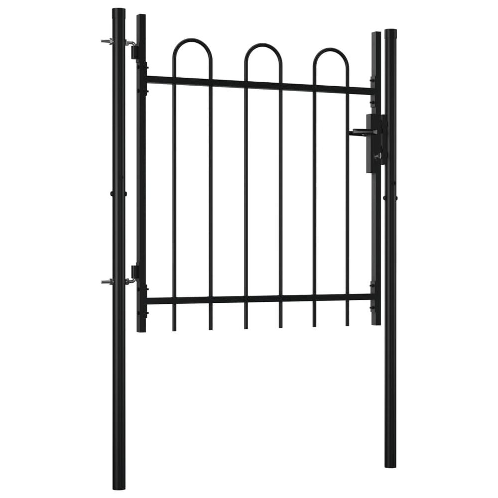 vidaXL Single Door Fence Gate with Hoop Top - 39.4" x 29.5"