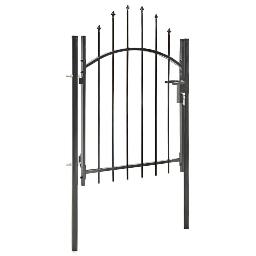 vidaXL Black Steel Garden Gate, 39.4"x59.1"