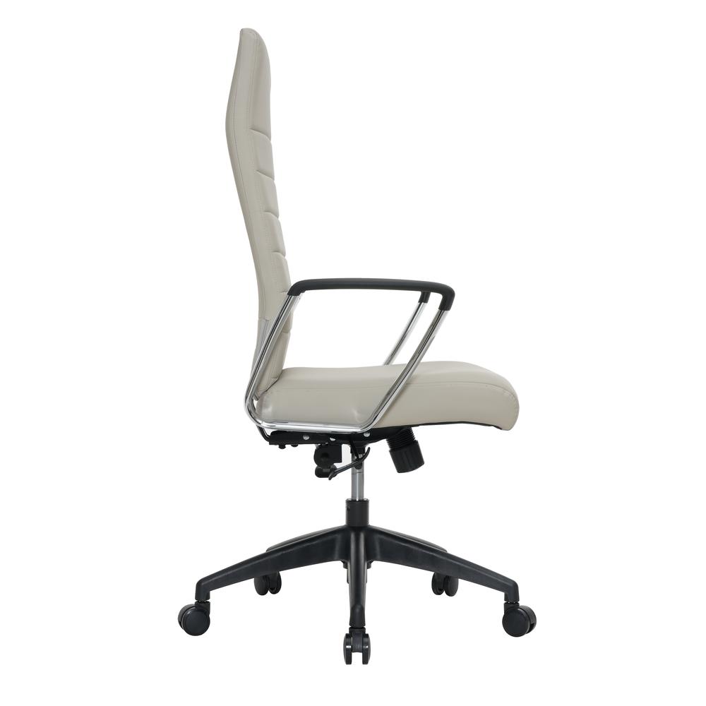 Leisuremod Hilton Modern High-Back Leather Office Chair, Tan