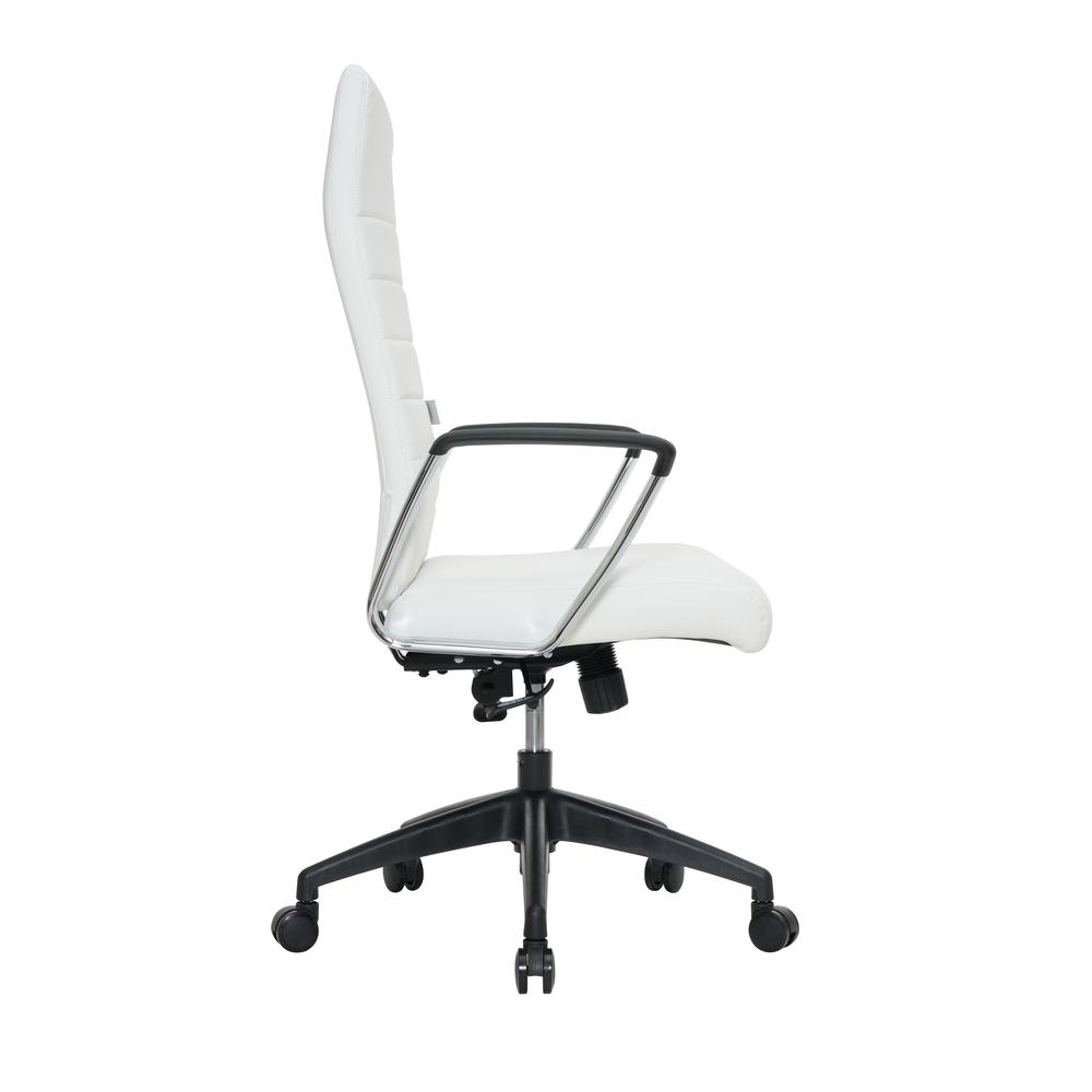 Leisuremod Hilton Modern High-Back Leather Office Chair, White
