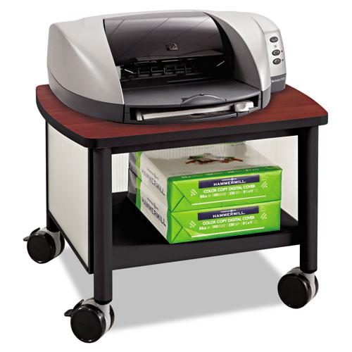 Image of Impromptu Under-Desk Machine Stand, Metal, 2 Shelves, 100 Lb Capacity, 20.5" X 16.5" X 14.5", Cherry/White/Black