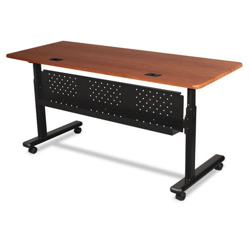 Height-Adjustable Flipper Table Modesty Panel - 72w x 3d x 9-1/2h - Black
