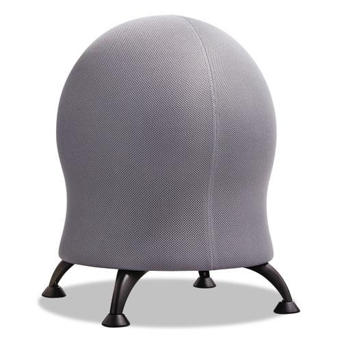Zenergy Ball Chair - Backless - Supports Up to 250 lb - Gray Fabric Seat - Black Base