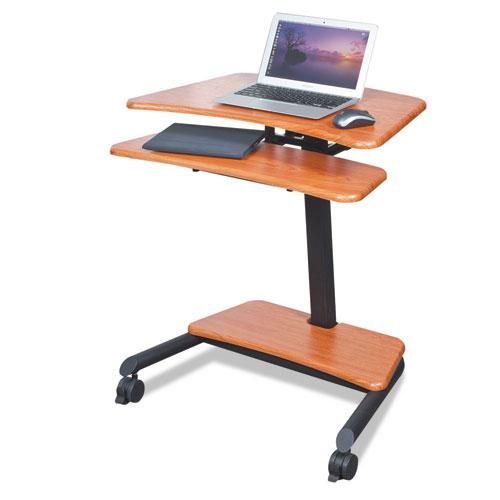 Up-Rite Mobile Standing Workstation - Cherry, 27 1/2w x 22 1/2d x 45 1/2h