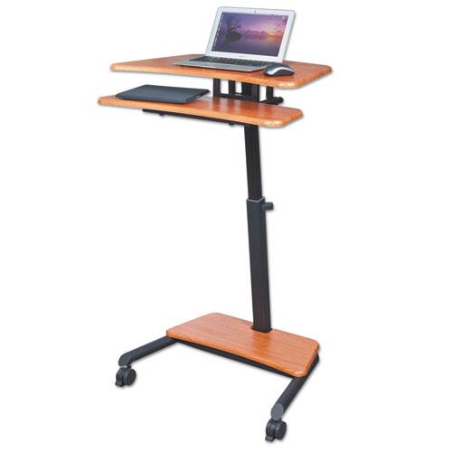 Up-Rite Mobile Standing Workstation - Cherry, 27 1/2w x 22 1/2d x 45 1/2h