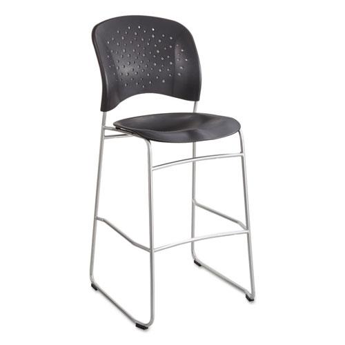 Reve Bistro Chair - 250 lb Capacity - 31" Seat Height - Black Seat/Back - Silver Base