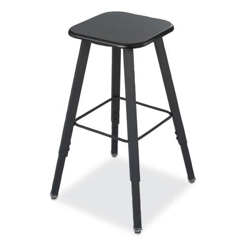 Image of Alphabetter Adjustable-Height Student Stool, Backless, Supports Up To 250 Lb, 35.5" Seat Height, Black