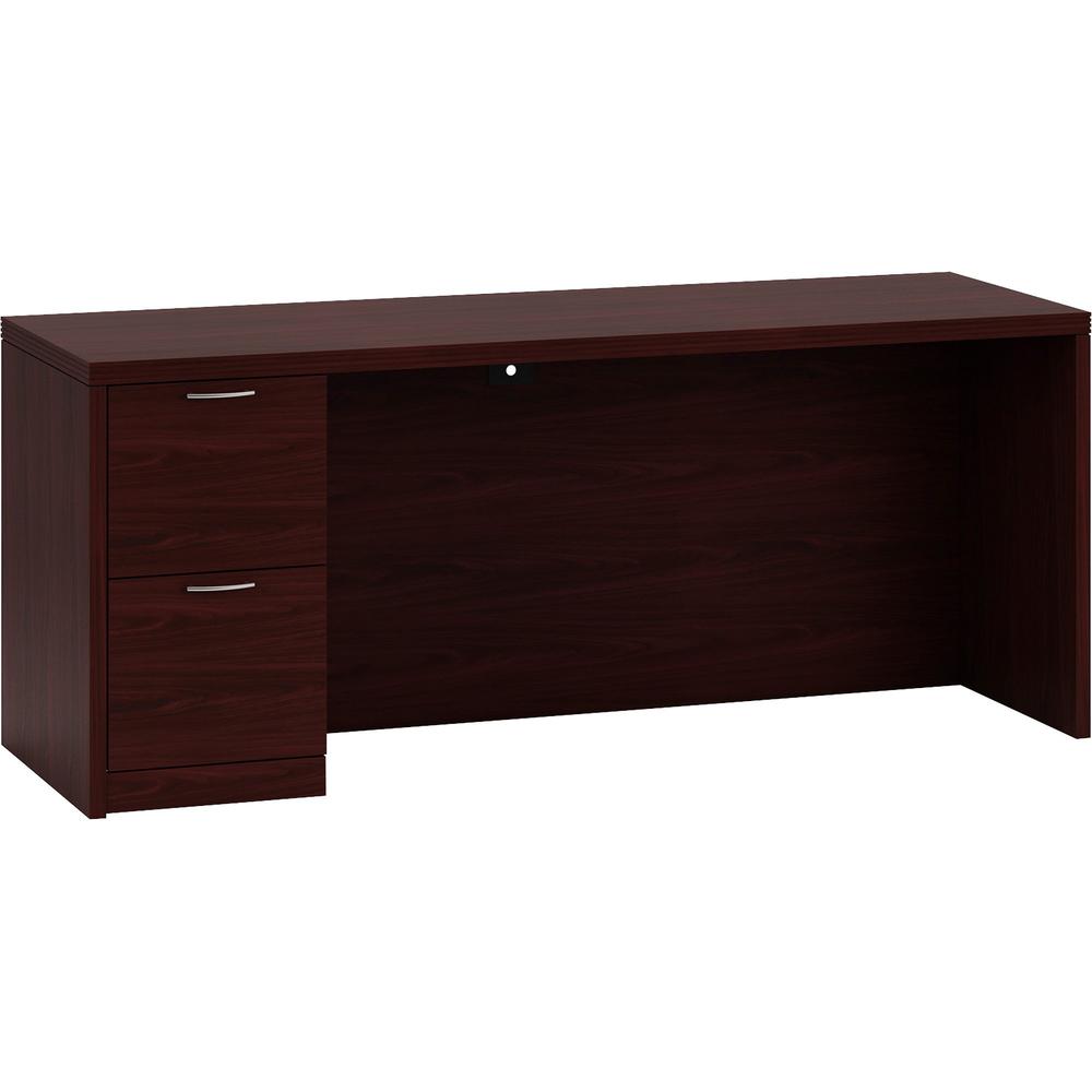 HON Valido Left Pedestal Desk, 72"W - 2-Drawer - 72" x 24" x 1.5" x 29.5" - Particleboard - Laminate, Mahogany