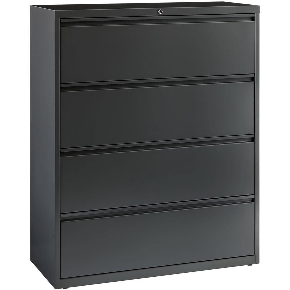 Lorell 4-Drawer Lateral File Cabinet - 42" x 18.6" x 52.5" - Legal, Letter, A4 - Rust Proof - Charcoal