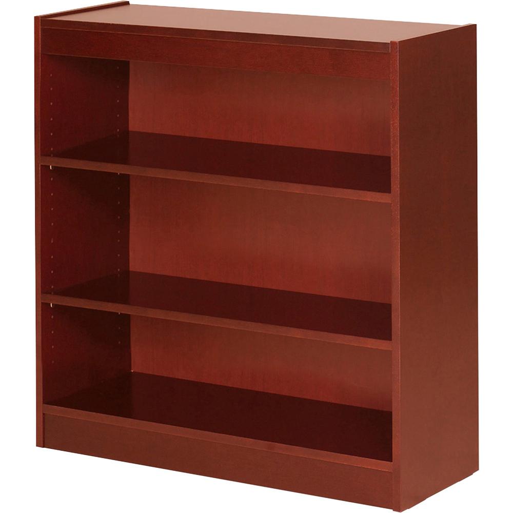Lorell Panel Bookcase - 36" x 12" x 36" - 3 Shelves - Veneer - Cherry Finish