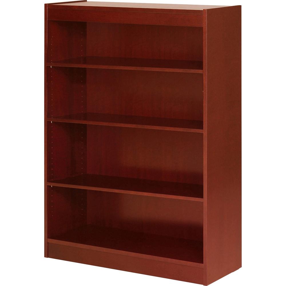 Lorell Panel Bookcase - 36" x 12" x 48" - 4 Shelves - Veneer - Cherry Finish