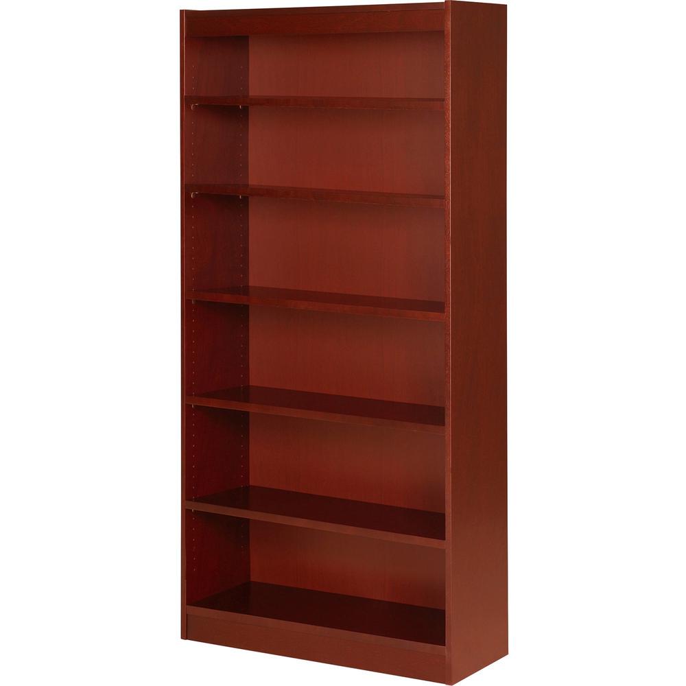 Lorell Panel Bookcase - 36" x 12" x 72" - 6 Shelves - Veneer - Cherry Finish