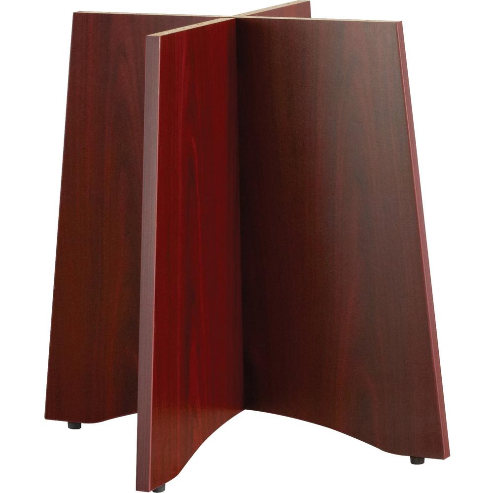 Lorell Table Base - 29.5" x 29.5" x 28.5" - Laminate Finish, Mahogany